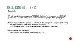 Bell Ringer * 9/13
