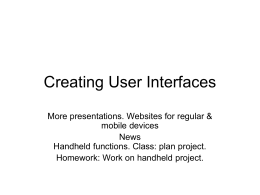 Creating User Interfaces - Purchase College Faculty Web Server