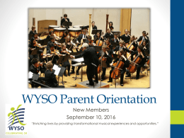 WYSO Parent Orientation Slideshow
