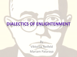 “The dialectics of Enlightenment” (1947)