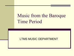 Music from the Baroque Time Period
