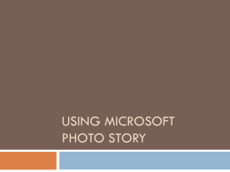 Using Microsoft Photo Story soundx