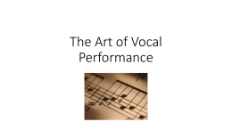 The Art of Vocal Performance