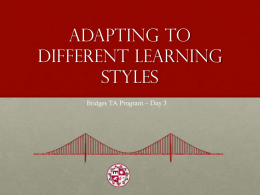 Adapting to Different Learning Styles File