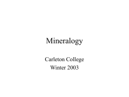 Mineralogy - Carleton College