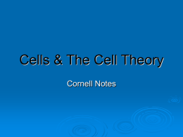 Cells & The Cell Theory