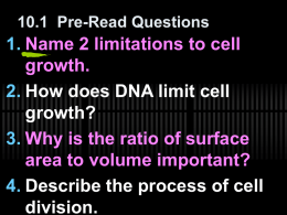 Ch 10: Cell Growth and Division