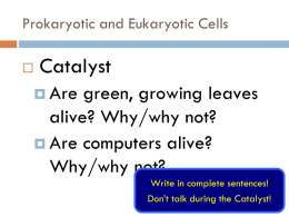 1.2 Prokaryotic Eukaryotic