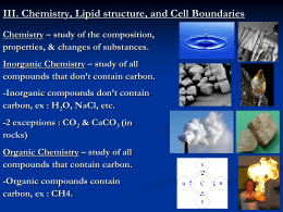 Chemistry, Lipids, and Cell Membranes