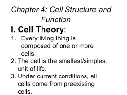 Cell Theory: 1. Every living thing is composed of one or more cells