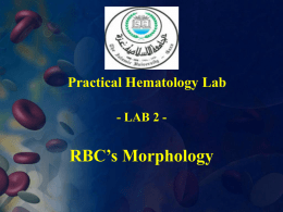 RBCs Abnormal morphology