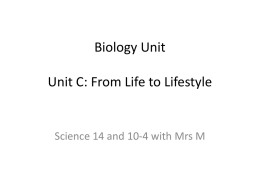 New Unit Unit C: From Life to Lifestyle
