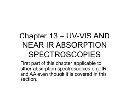 Chapter 13 – UV-VIS AND NEAR IR ABSORPTION