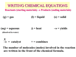 Chemical Equation Reactions