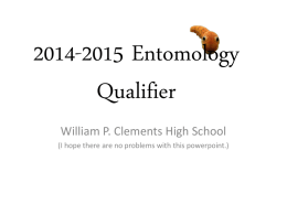 2014-2015 Entomology Qualifier