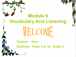 Module 6 Vocabulary And Listening
