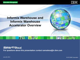 Informix Warehouse Accelerator (IWA)