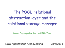 The POOL relational abstraction layer and the