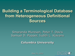 Building a Terminological Database from Heterogeneous
