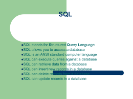 SQL - Department of Computer Science