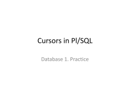 Cursors in Pl/SQL