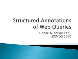Structured annotations of Web Queries