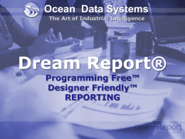 Dream Report presentation