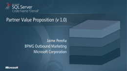 SQL 2012 ToPartner Value Prop - Microsoft Partner Network | México