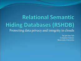 Relational Semantic Hiding Databases (RSHDB)