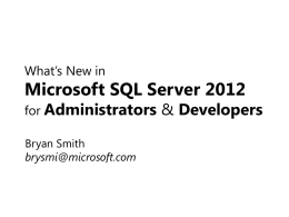 What’s New in Microsoft SQL Server 2012 for Administrators