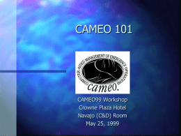 CAMEO 101 - LSU Fire and Emergency Training Institute