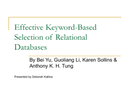 Effective Keyword-Based Selection of Relational Databases