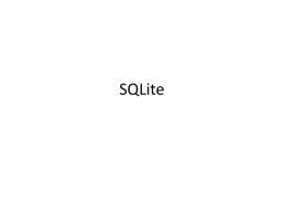 SQLite - University of Delaware