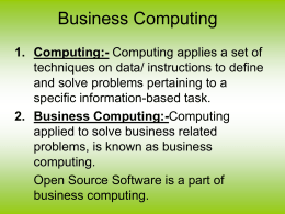 Business Computing - Kendriya Vidyalaya Churu : Official
