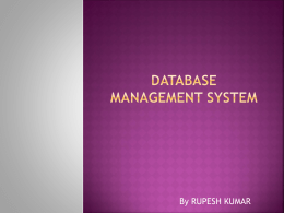 Database management system - Augment Systems Private Ltd