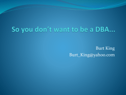 So you don’t want to be a DBA