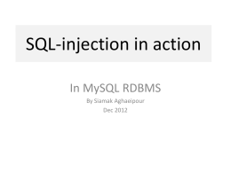 SQL-injection in action