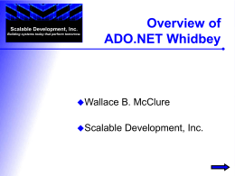 Overview of ADO.NET Whidbey