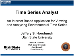 Time Series Analyst An Internet Based Application for