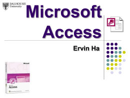 Microsoft Access - Dalhousie University