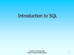 SQL (Introduction)