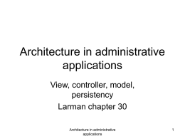 Architecture in administrative applications