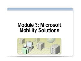 Module 2: Planning for Mobility