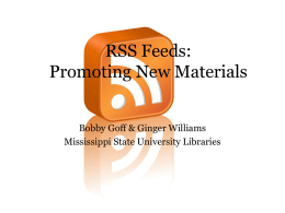 RSS Feeds: Promoting New Materials