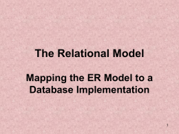 Mapping ER to Relational Model