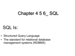 SQL - Vocational Training Council