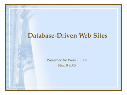 Database-Driven Web Sites