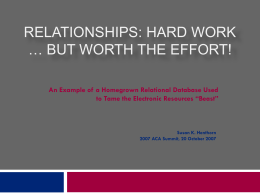 Relationships: Hard work but worth the effort!