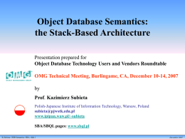Object Database Semantics: the Stack
