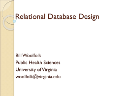 Relational Database Design - .::Welcome To MES KEVEEYAM